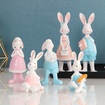 Creative cute rabbit color animal decoration wine cabinet desktop small furniture home living room bedroom wedding gift