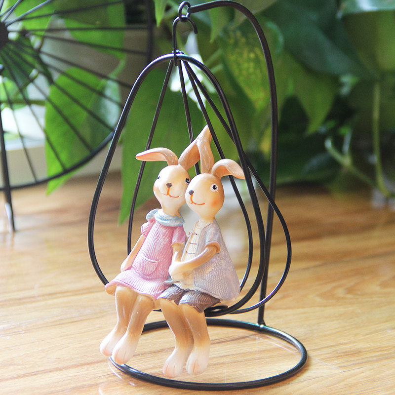 Creative Home Decorations Wine Cabinet TV Cabinet Swing Pieces Birthday Present Desk Living-room Cute Rabbit Furnishing