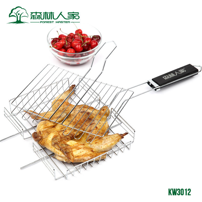 Forest people barbecue tools Stainless steel grilled fish clip accessories barbecue grill grilled fish net barbecue clip net plate shot