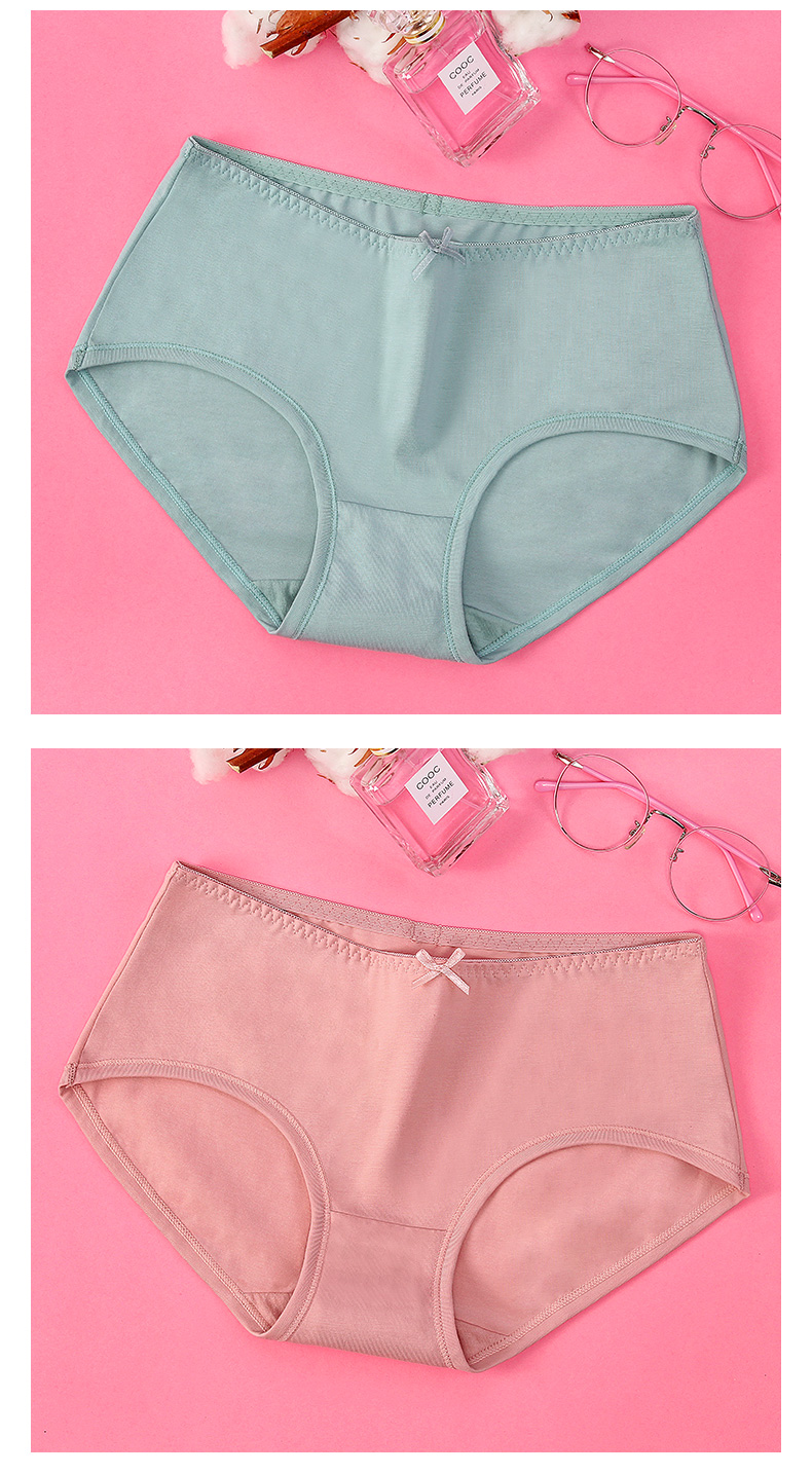 Fu Nilai đồ lót nữ giản dị màu rắn Lycra cotton thoải mái nhỏ boxer thanh niên eo giữa đồ lót phụ nữ 13049 quần lót su