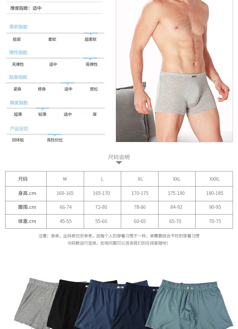 Đồ lót cotton 5 người Fu Nilai boyshort u lồi nam khô rộng cỡ lớn boxer cotton quần lót bé gái