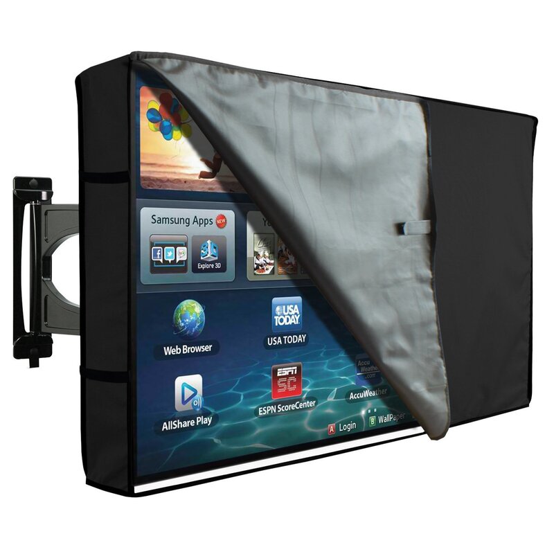 Outdoor Tv Cover Is Waterproof and Rainproof. the Tv Cover Has Transparent Pvc That Allows You to See the Entire Unit Directly