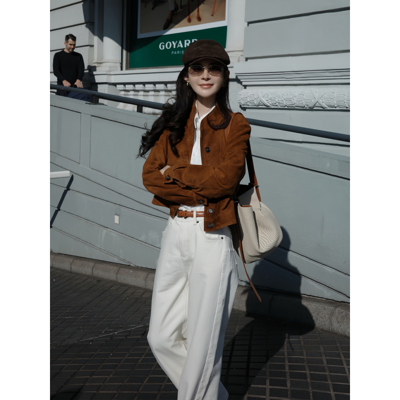 Ah Shuang Asfo【Peking】Ethiopian Imported Sheep Leather Jacket, Short Retro Stand-Collar Leather Coat Ah Shuang Asfo【Peking】Ethiopian Imported Sheep Leather Jacket, Short Retro Stand-Collar Leather Coat