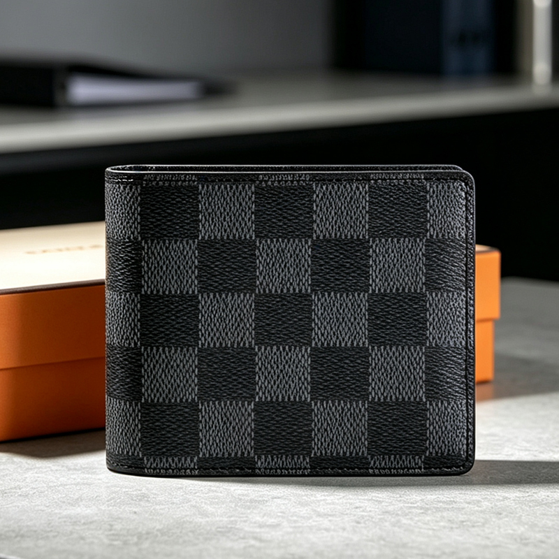 Genuine Leather Men's Short Wallet New High-End Version Wallet Women's Wallet Card Holder Clutch Folding Card Holder