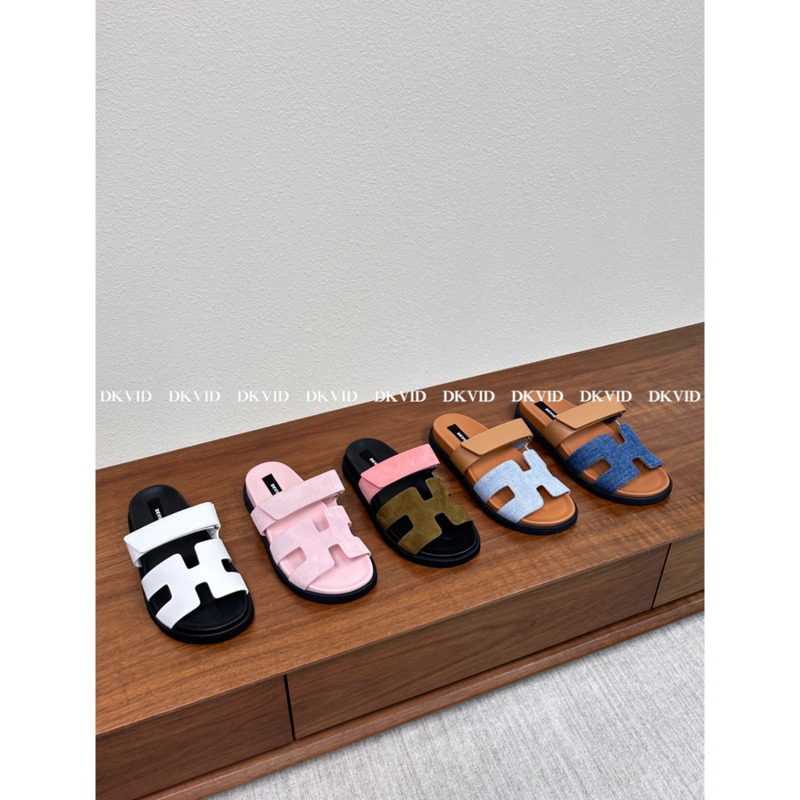 Dkvid Personal Collection/Heavenly Item High-Quality Genuine Leather Comfortable Slip-On Sandals with Velcro Straps