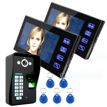 HD 7 inch wired video intercom doorbell home villa 1000 line password credit card fingerprint access control