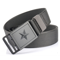 Magnetic buckle military uniform tactical belt mens trend casual canvas belt five-pointed star tooling nylon camouflage pants belt