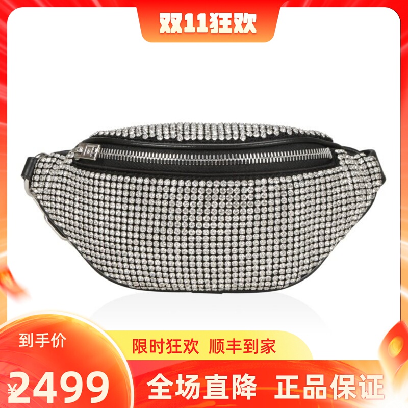 In-Stock Alexander Wang Women's Rhinestone Waist Bag Chest Crossbody Bag 2030X0