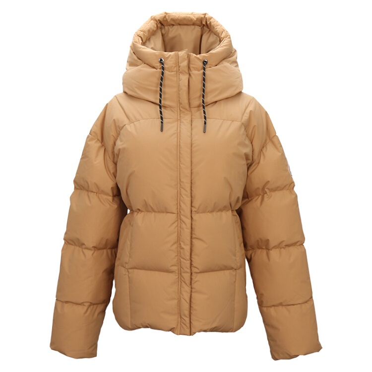 Pyrenex Women's Champagne Solid Color Hooded down Jacket Hws015 Pyrenex Women's Champagne Solid Color Hooded down Jacket Hws015