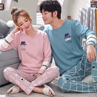 Đặc biệt hàng ngày các mẫu mùa xuân và mùa thu vài bộ đồ ngủ giản dị kích thước lớn dài tay phục vụ nhà của phụ nữ bộ đồ ngủ cotton do bo dep