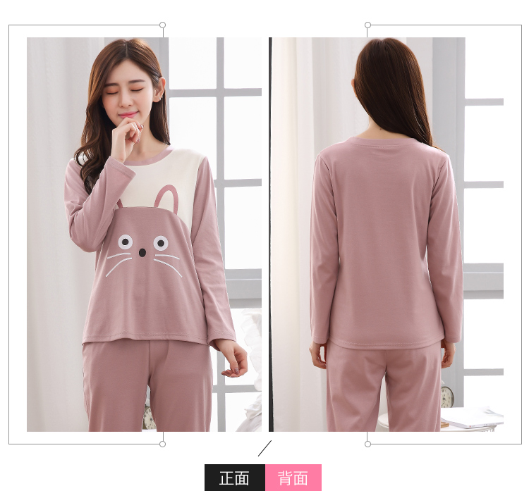 Cặp vợ chồng mùa thu quần áo dài tay phù hợp với nam giới mùa thu và mùa đông đồ ngủ cotton nữ đồ ngủ cotton phim hoạt hình XL bộ đồ mặc nhà