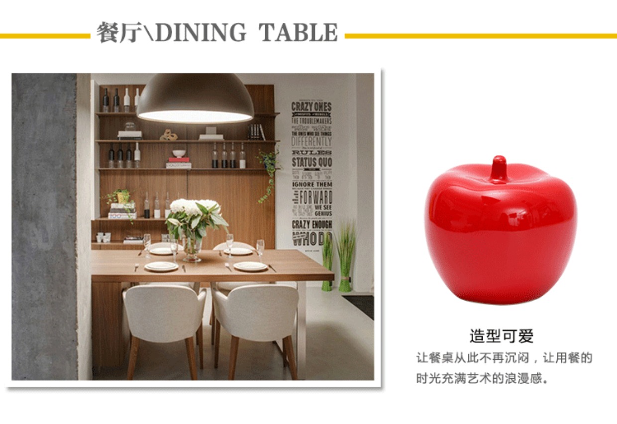 Jingdezhen thủ công gốm sứ trang trí nhỏ trang trí nhà đơn giản hiện đại sáng tạo phòng khách táo quà tặng sinh nhật phòng khách nhà cấp 4
