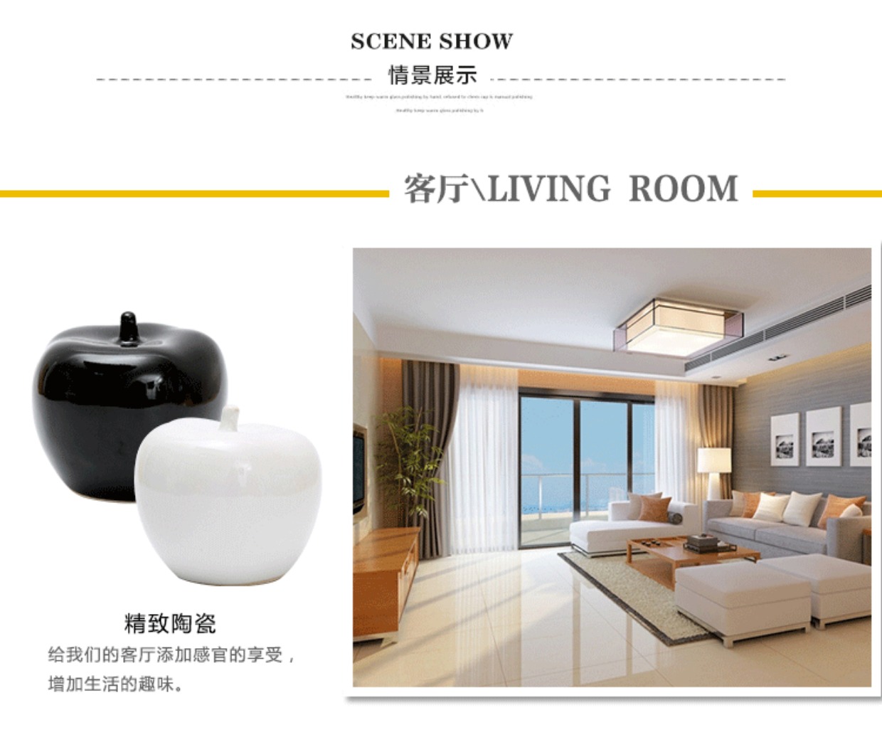 Jingdezhen thủ công gốm sứ trang trí nhỏ trang trí nhà đơn giản hiện đại sáng tạo phòng khách táo quà tặng sinh nhật phòng khách nhà cấp 4