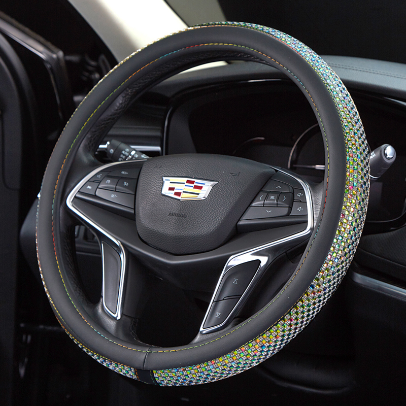 Car steering wheel cover women's summer popular fashion net red cute summer diamond non-slip universal belt drill handle cover