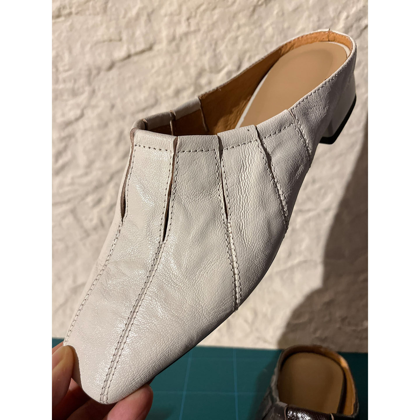 小众高级感~头层羊皮法式夏季穆勒半拖粗跟包头凉拖鞋女外穿时尚