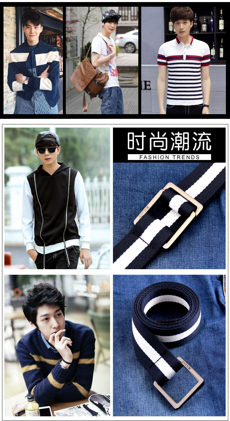 Chiến thuật Bird Double Ring Buckle Belt Sports Belt đai nam Belt Belt Double Buckle Belt Thanh niên Hàn Quốc Trung học Thắt lưng học sinh thắt lưng bộ đội