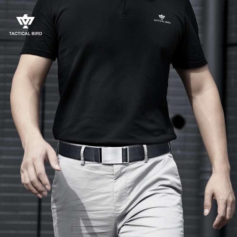 Tactical birds (not bulging) ultra - thin canvas belt hanging porous belt for men and casual pants