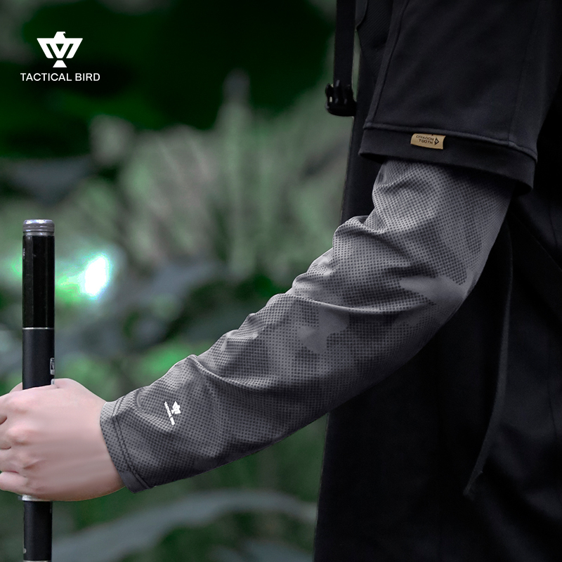 Tactical Bird Wide-Fit Loose Ice Sleeves New Ice Silk Sun Protection Sleeves Men's Large Size Arm Sleeves Fishing Arm Guards