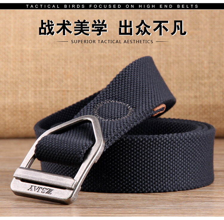 Chiến thuật chim đạn vải ngoài trời vành đai vành đai nam thanh niên khóa trơn vành đai retro giản dị V10 - Thắt lưng day nit da ca sau