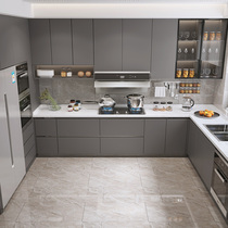 Rabbit Kitchen Cabinet Integrated Cabinet Customized Economical Kitchen Stove Cabinet Integrated Household Quartz Stone Countertop Kitchen Cabinet