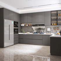 Rabbit Kitchen Cabinet Integrated Cabinet Customized Economical Kitchen Stove Cabinet Integrated Household Quartz Stone Countertop Kitchen Cabinet