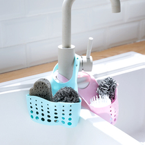 Kitchen shelf Faucet sponge drain rack Adjustable snap-on sink storage hanging basket Drain basket
