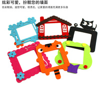 Q Cute cartoon felt hollow switch stickers creative socket wall stickers do not hurt the wall free-stick switch protective cover 5 pieces