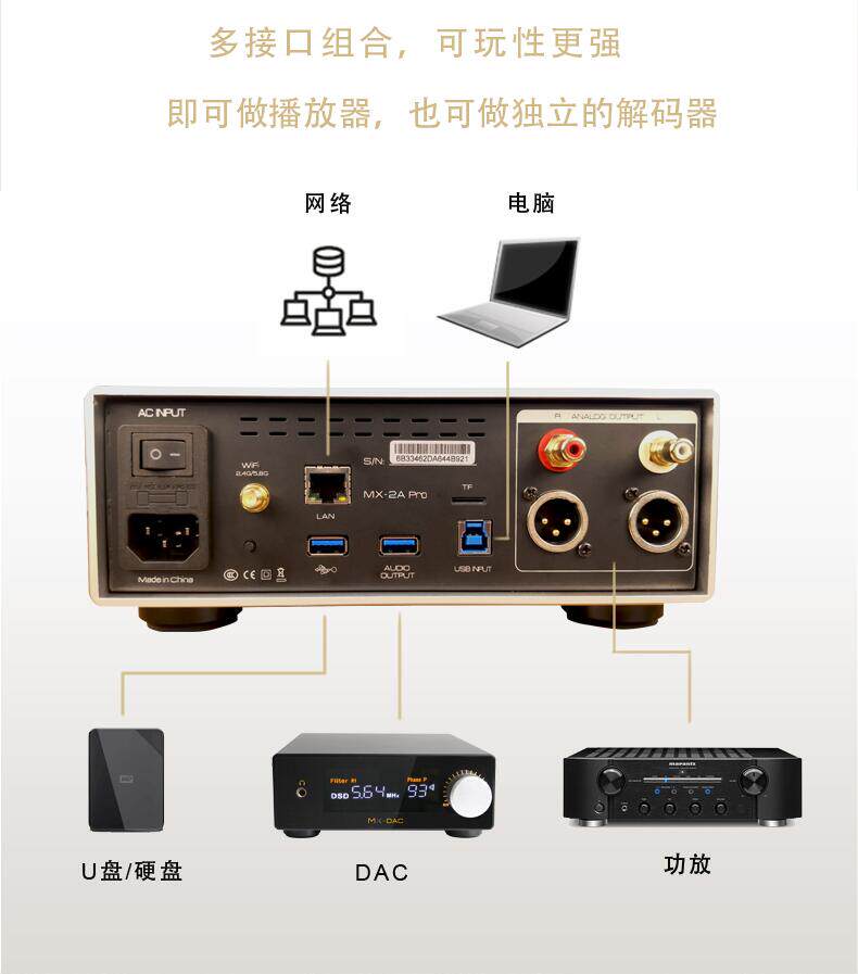 HDD-плеер 景丰mx-2apro数字转盘音频音乐播放解码器hifi发烧dsd无损hifi母