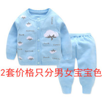  (Off-code clearance)Baby sweater set 0-2 years old baby sweater Infant spring autumn and winter cotton yarn clothes