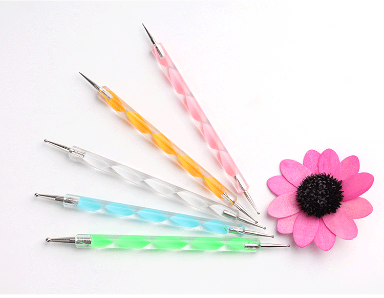 Dụng cụ làm móng hai đầu khoan điểm bút hoa kim điểm hoa bút móc hoa bút kéo dòng bút acrylic que công cụ - Công cụ Nail cọ râu vẽ nail
