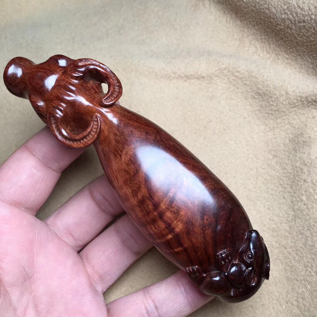 Count your Niu Sea butter pear old stock Bull Handlebar Piece Hainan Yellow flower pear wood Water Corrugated Tiger Leather