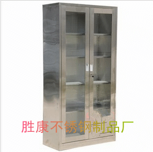 Stainless steel instrument cabinet Two-door medicine cabinet Storage cabinet Item cabinet Dispensing table File cabinet (thick type)