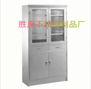 Stainless Steel Instrument Cabinet Four Doors Two Pumping Medicine Cabinet Storage Cabinet Item Cabinet Dispensing Table (Thick Type)