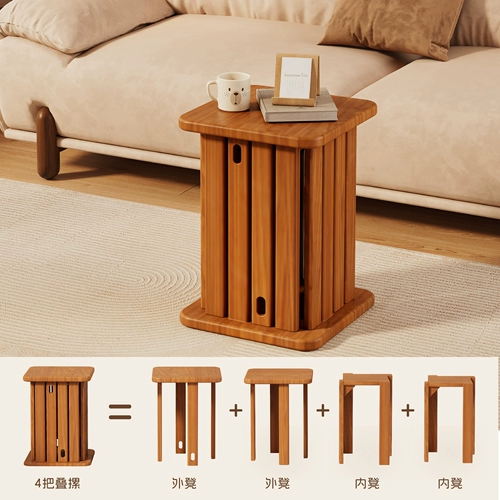 Табуреты из цельного дерева, штабелируемые бытовые многофункциональные комбинированные табуреты, квадратные табуреты, табурет для обеденного стола, новый китайский журнальный столик, скамейка Jenga