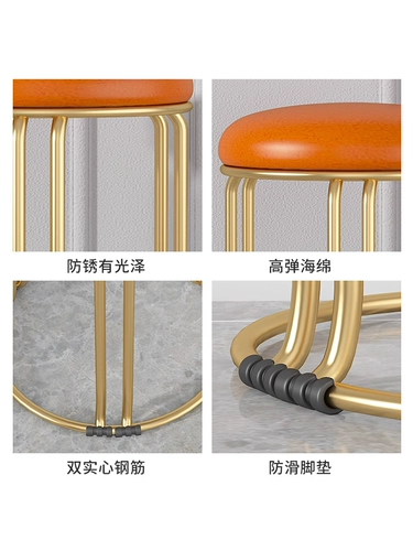 Табурет для макияжа, домашний повседневный туалетный стул, прочный однотонный обеденный стул, штабелируемая скамейка для маникюра для девочек