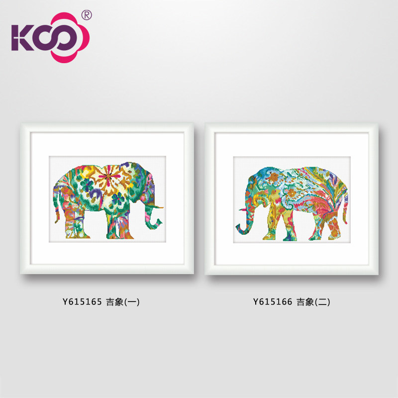 ks Cross Embroidery 2019 New Line Embroidery Studio Restaurant 0 6m printed 4 shares of cotton line 2 joint auspicious elephant