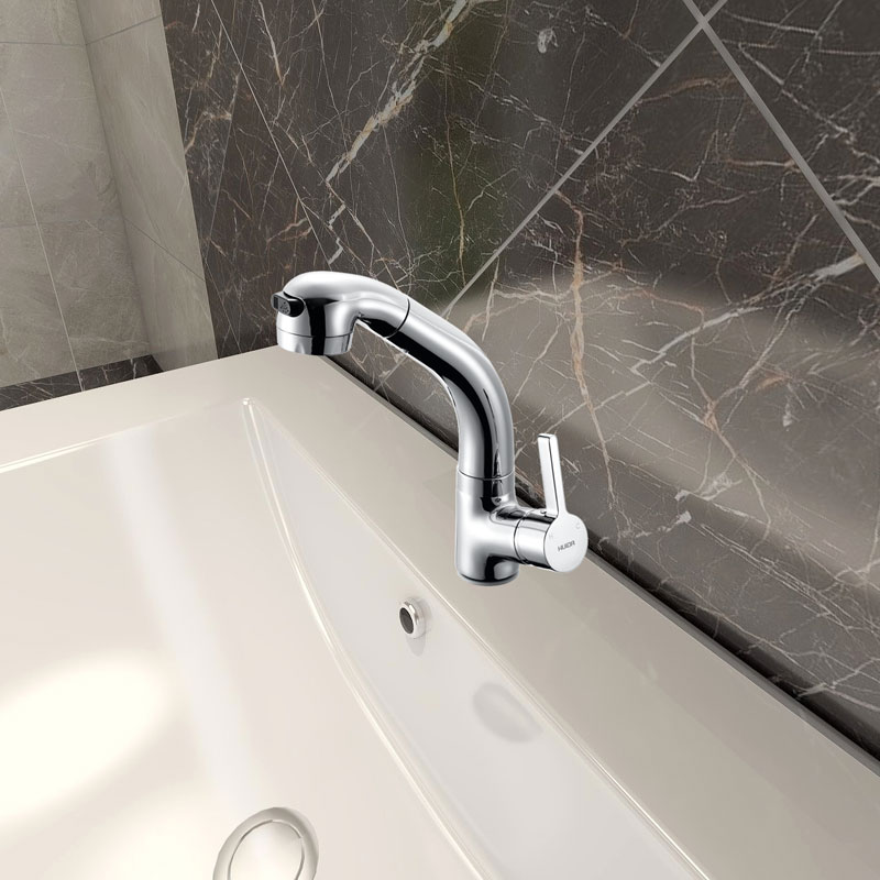 Huida HDN1261M washbasin tap full copper lengthened full copper bath cabinet pumping pull tap