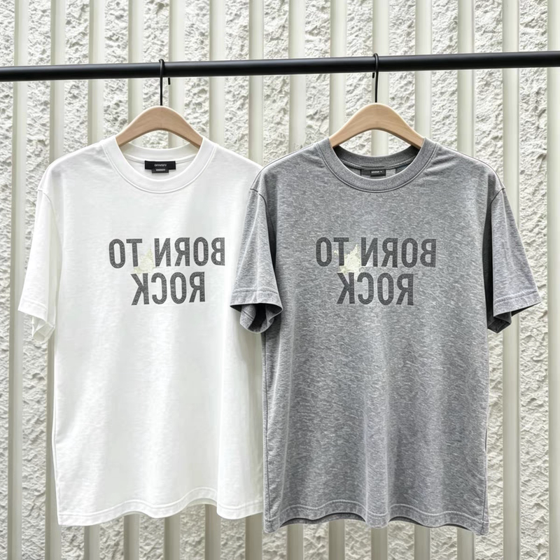 Mo2026 Genuine Summer New Product with Cool-Touch Lettering Retro Print Top Short-Sleeved T-Shirt Mbf2Teet12
