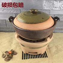 Traditional earthen casserole ceramic handmade wok pot soup pot cooking congee high temperature earth pan hot pot hot pot with domestic sand pot