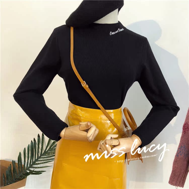 Áo sơ mi mùa thu ZZ nữ mùa thu 2018 phiên bản Hàn Quốc mới của áo len dài tay hoang dã nửa cổ cao đan đáy áo thun nữ form rộng