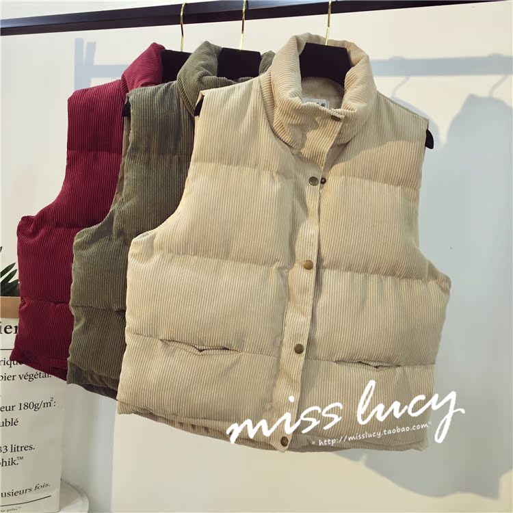 ZZ ngắn xuống áo cotton nữ thu đông 2018 phiên bản Hàn Quốc mới của quần lửng vải nhung dày bên ngoài áo vest áo khoác chống nắng nữ