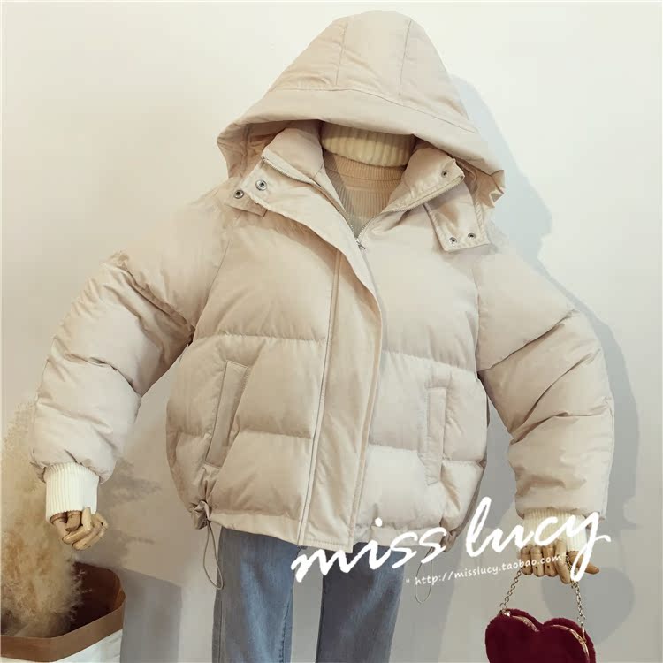 Quần áo cotton nữ mùa đông 2018 mới du học Hàn Quốc dày dặn ấm áp lông phồng trùm đầu áo khoác áo khoác thủy triều áo phao nữ dài