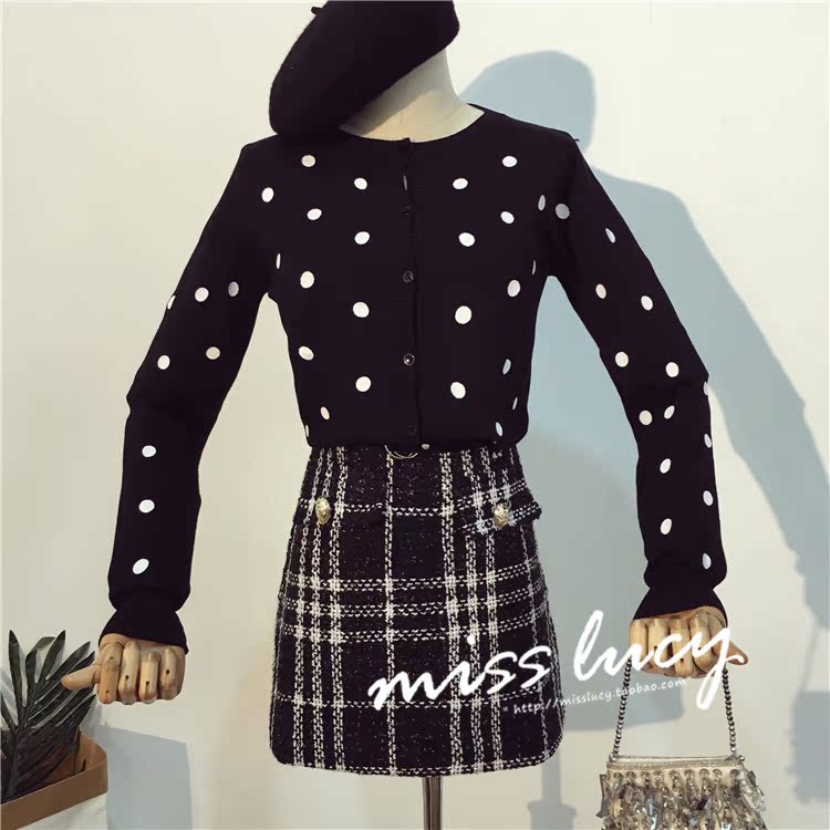 Chic đầu thu 2018 phiên bản Hàn Quốc mới của áo dài tay mỏng mảnh lưới màu đỏ đan áo len đan dây sóng áo khoác nữ áo len cổ tim
