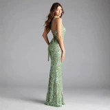 重工名媛风气质网纱刺绣亮片晚礼服高级感吊带露背绑带纯欲鱼尾裙