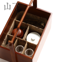 Day Style Bamboo Versatile Suitcase Suit Portable Bamboo Chicled Travel Tea Prop Containing Box Tea Tray Tea Box Tea Art Teacher