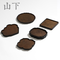 Heavy bamboo surface Cup Cup holder bamboo woven water storage tea tray Xiangyun dry bubble table pot pot cushion coaster household kung fu small tea table