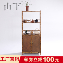 Meiliu bamboo tea shed Chinese tea cabinet bookcase tea storage display rack Boguchi tea room space furnishings bamboo furniture