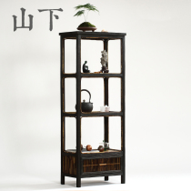 Bamboo tea stand tea cabinet table side cabinet bookshelf storage rack tea ceremony storage cabinet Bogu shelf small tea table tea table