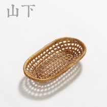 Handmade Vietnam autumn rattan high-grade towel tray bamboo woven towel rack tea towel pad holding fruit holding device