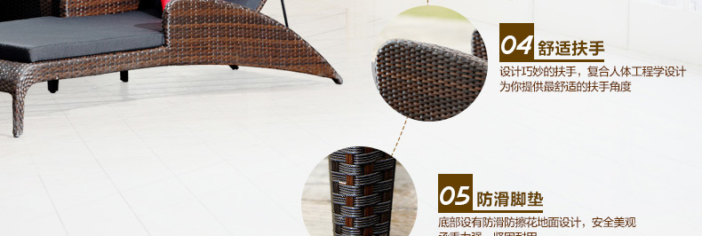 Tian Yucheng Nằm trên giường Giường ngoài trời Đồ nội thất ngoài trời Ghế wicker Bể bơi Lounger Ghế ngoài trời - Bàn ghế ngoài trời / sân bộ bàn ghế cafe ngoài trời